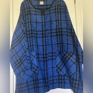 Slinky brand woven jacket blue and metallic 3X